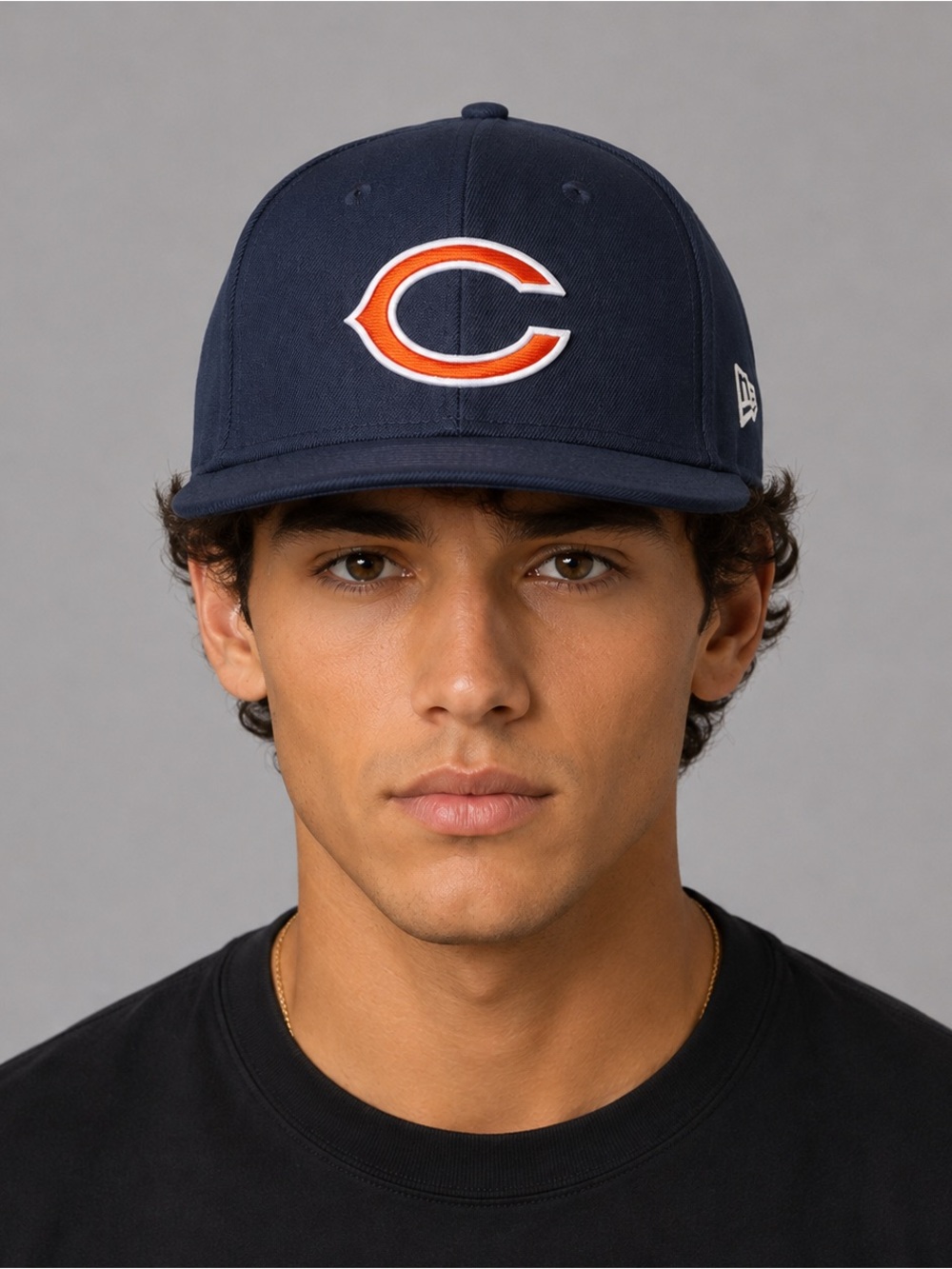 New Era Chicago Bears NFL Fitted Hat Navy Blue GSH Logo Cap Size 6 3/8 59FIFTY